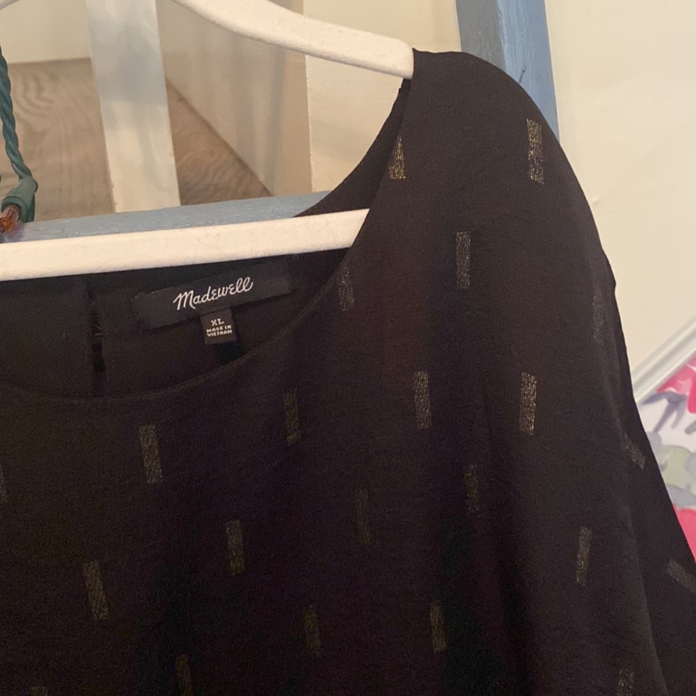 Madewell Jacquard Metallic Puff Sleeve Blouse - Picture 5 of 5